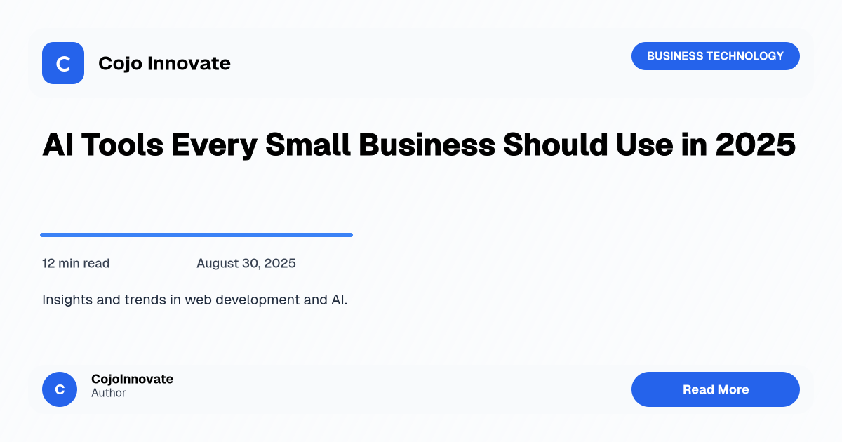 AI Tools Every Small Business Should Use in 2025 - Featured Image