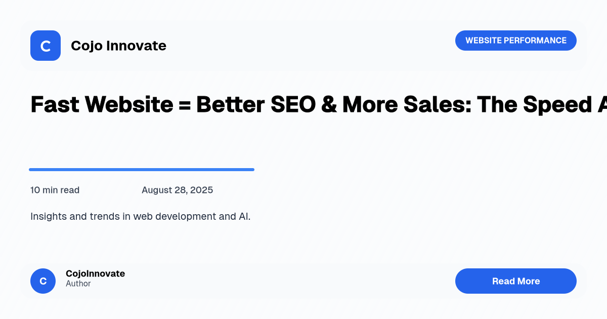 Fast Website = Better SEO & More Sales: The Speed Advantage - Featured Image
